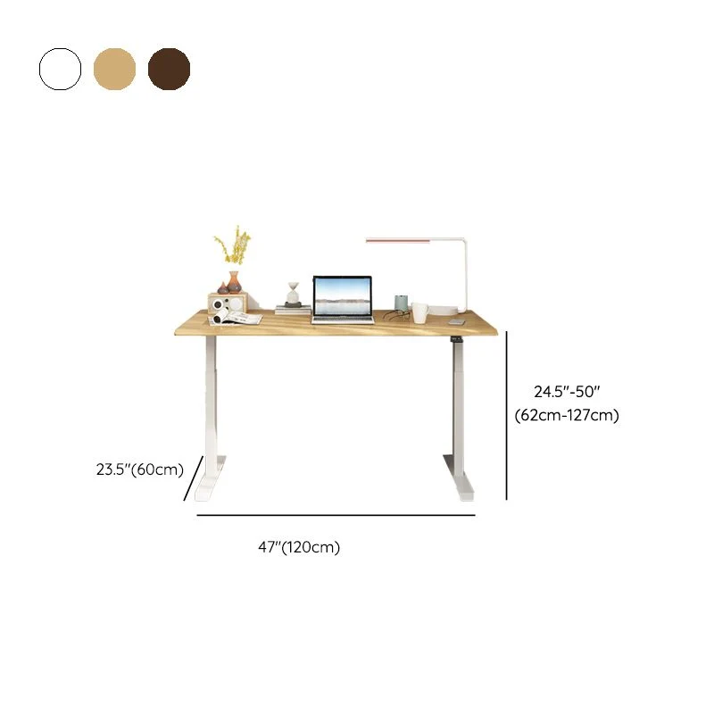 Bureau d'ordinateur de levage électrique moderne, chambre à coucher, jambes en acier, bureau d'écriture Clearhalo