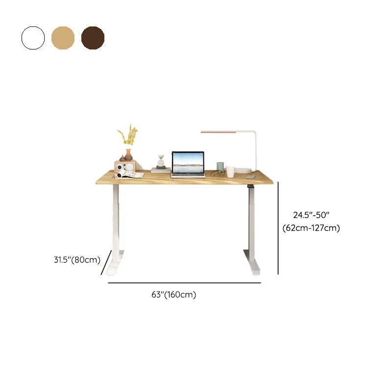 Bureau d'ordinateur de levage électrique moderne, chambre à coucher, jambes en acier, bureau d'écriture Clearhalo