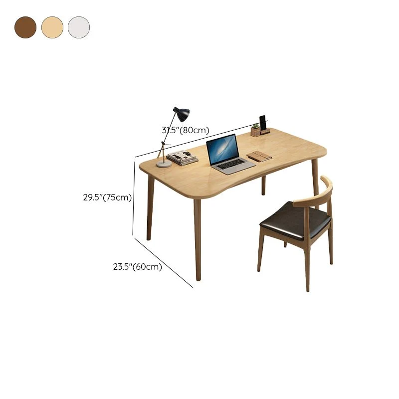 Bureau d'ordinateur à la maison contemporain de 29,5 pouces de bureau de base de Parsons en bois massif Clearhalo