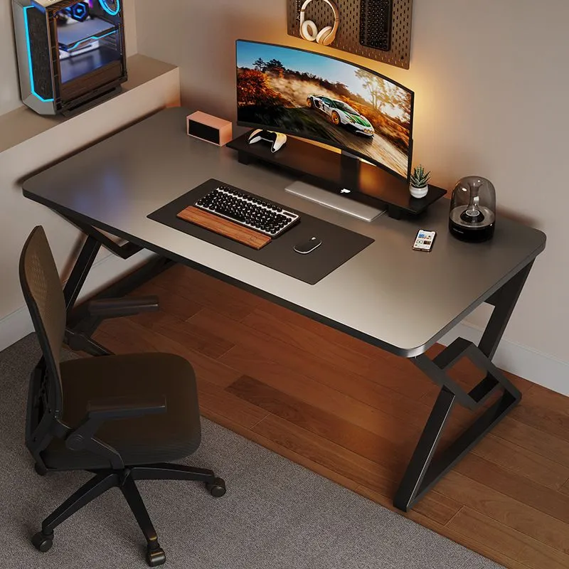 Bureau d'ordinateur moderne de 23,62 po de largeur, finition antique, avec pieds en métal Clearhalo