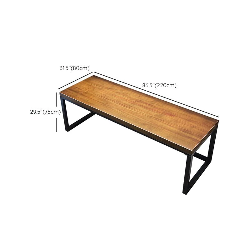 Bureau d'ordinateur moderne de 29,53 po de haut, bureau de jeu rectangulaire en bois massif Clearhalo