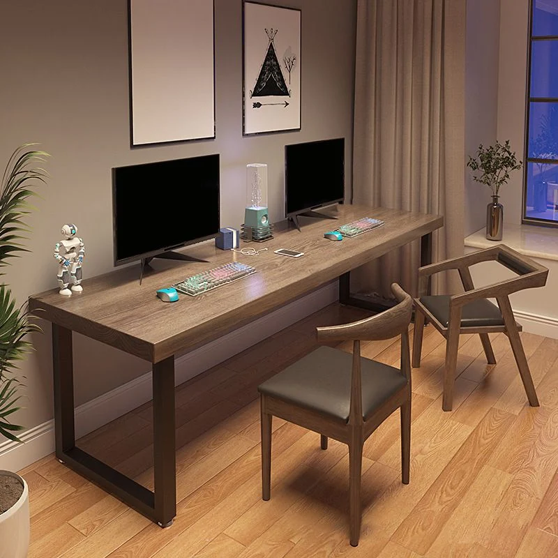 Bureau d'ordinateur moderne en bois massif, base traîneau, bureau de jeu de 29,53 po de hauteur Clearhalo