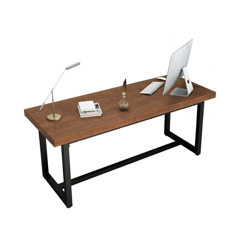 Bureau d'ordinateur moderne en bois massif, bureaux de travail de forme rectangulaire avec pieds pour la maison Clearhalo