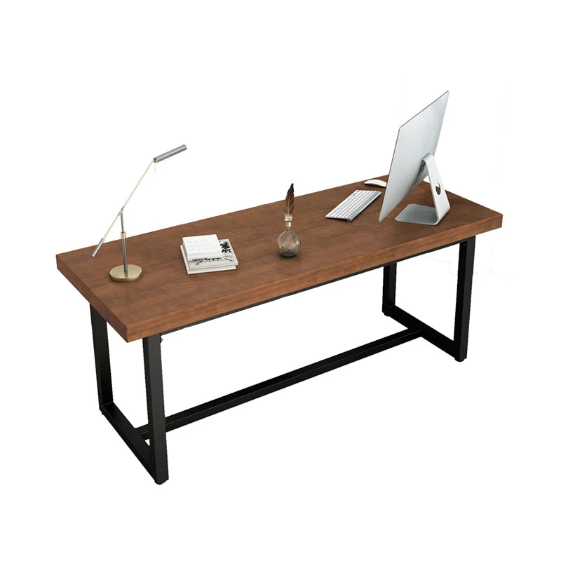 Bureau d'ordinateur moderne en bois massif, bureaux de travail de forme rectangulaire avec pieds pour la maison Clearhalo