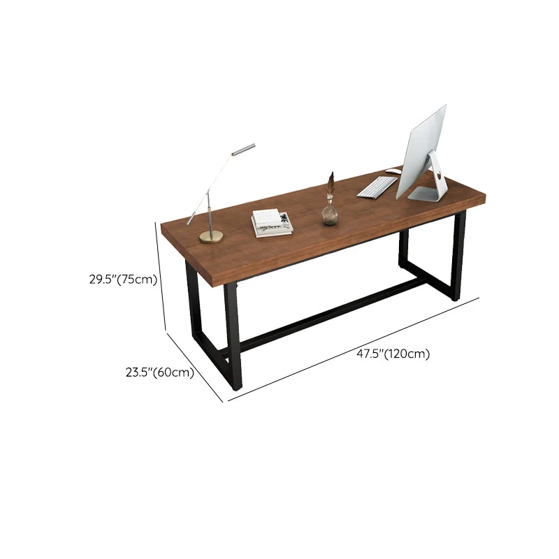 Bureau d'ordinateur moderne en bois massif, bureaux de travail de forme rectangulaire avec pieds pour la maison Clearhalo