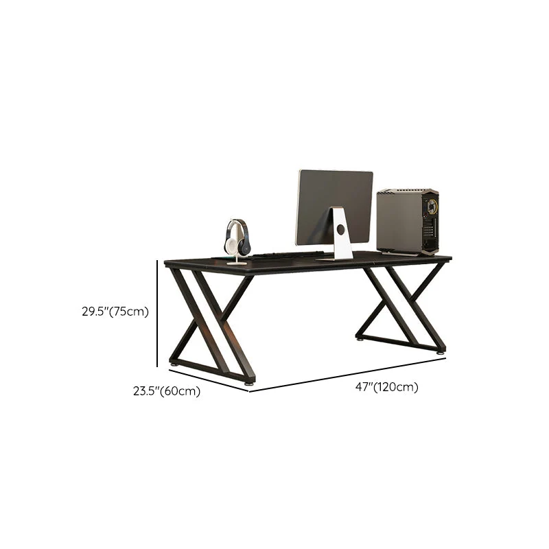 Bureau d'ordinateur moderne au fini antique avec pieds en métal Clearhalo