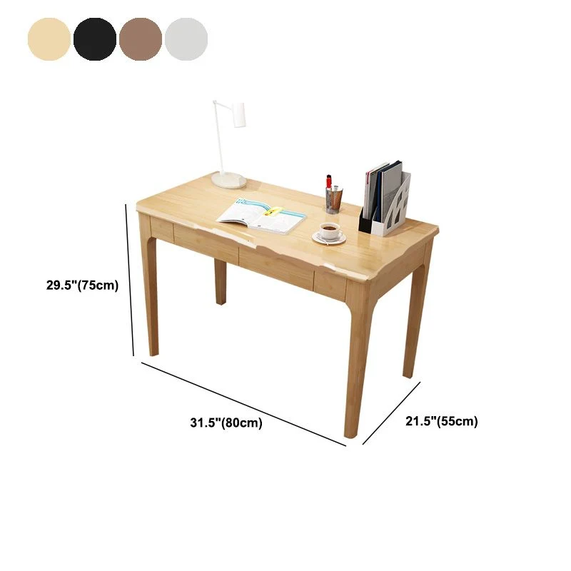 Bureau d'ordinateur moderne Parsons Bureau d'écriture rectangulaire en bois massif Clearhalo