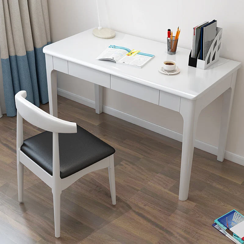 Bureau d'ordinateur moderne Parsons Bureau d'écriture rectangulaire en bois massif Clearhalo