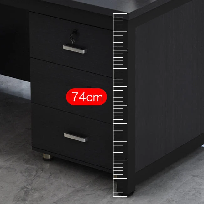 Bureau d'ordinateur moderne rectangulaire en bois manufacturé avec tiroir verrouillable Clearhalo