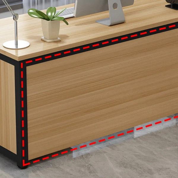 Bureau d'ordinateur moderne rectangulaire en bois manufacturé avec tiroir verrouillable Clearhalo