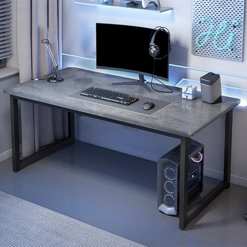 Bureau d'ordinateur en pierre de bureau de style moderne de forme rectangulaire avec pieds pour la maison Clearhalo