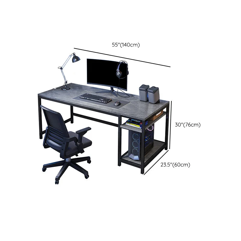 Bureau d'ordinateur en pierre de bureau de style moderne de forme rectangulaire avec pieds pour la maison Clearhalo
