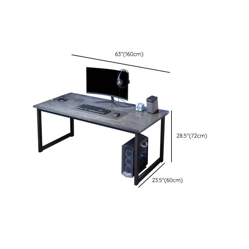 Bureau d'ordinateur en pierre de bureau de style moderne de forme rectangulaire avec pieds pour la maison Clearhalo