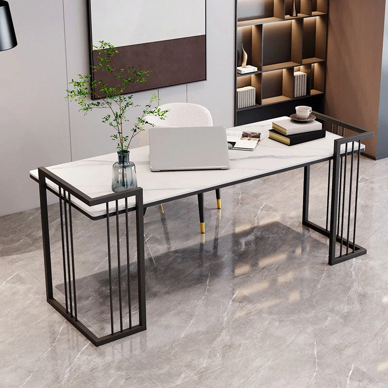 Bureau d'ordinateur en pierre style contemporain Bureau rectangulaire Clearhalo