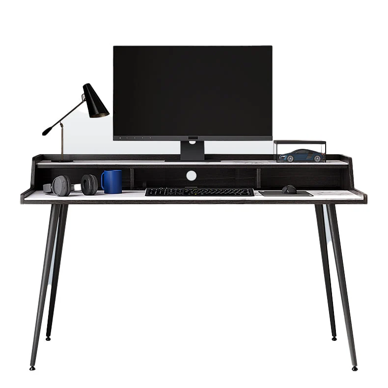 Bureau d'ordinateur en pierre de style industriel, bureau rectangulaire Clearhalo