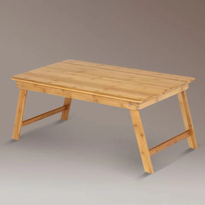 Bureau d'ordinateur portable rectangulaire contemporain, bureau d'écriture pliant en bois Clearhalo