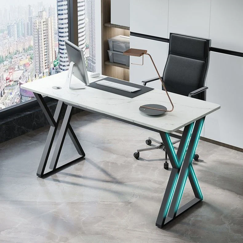 Bureau d'ordinateur rectangulaire de 29,5 po de hauteur, bureau contemporain pour la maison Clearhalo