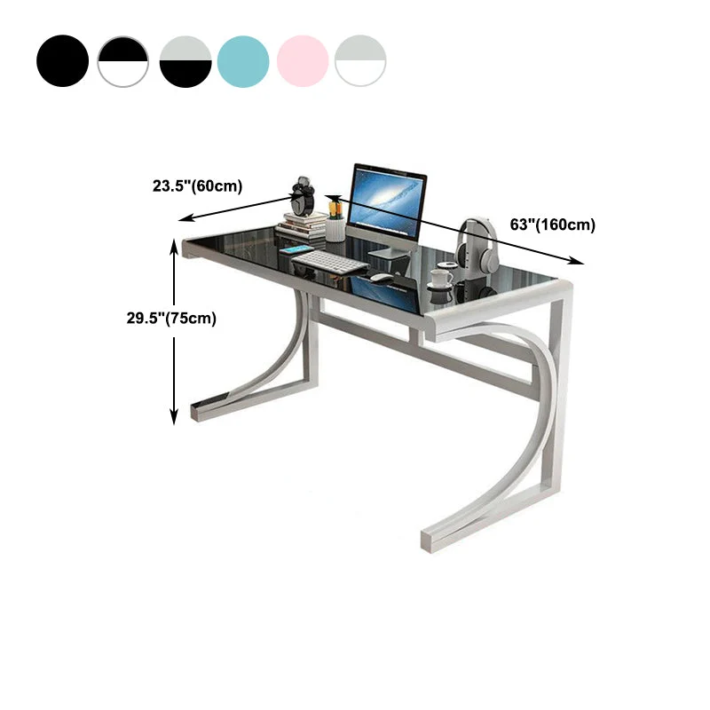 Bureau d'ordinateur rectangulaire avec gestion des câbles, bureau de jeu de 29,5 pouces Clearhalo