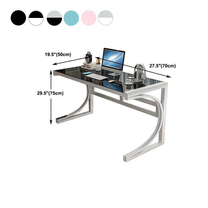 Bureau d'ordinateur rectangulaire avec gestion des câbles, bureau de jeu de 29,5 pouces Clearhalo