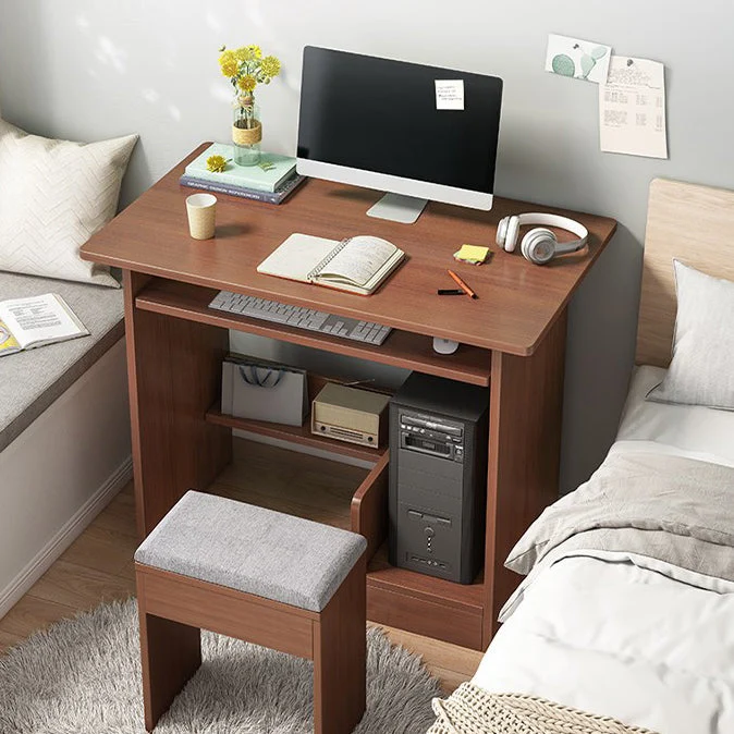 Bureau d'ordinateur rectangulaire en bois manufacturé de bureau moderne de 15,6 pouces de largeur Clearhalo