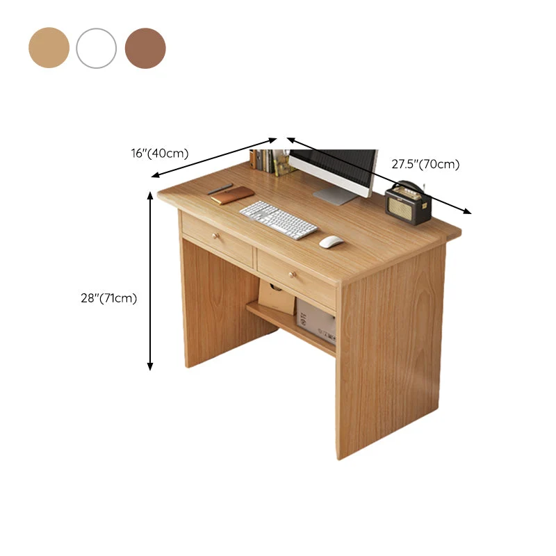 Bureau d'ordinateur rectangulaire en bois manufacturé de bureau moderne de 15,6 pouces de largeur Clearhalo