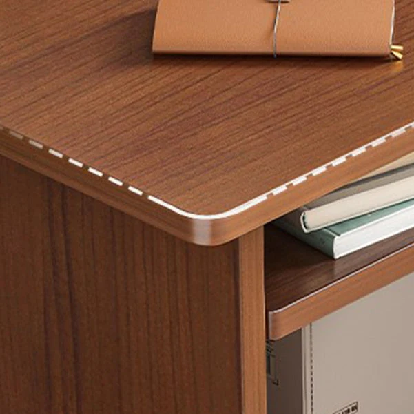 Bureau d'ordinateur rectangulaire en bois manufacturé de bureau moderne de 15,6 pouces de largeur Clearhalo