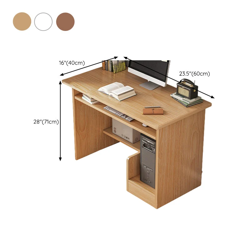 Bureau d'ordinateur rectangulaire en bois manufacturé de bureau moderne de 15,6 pouces de largeur Clearhalo