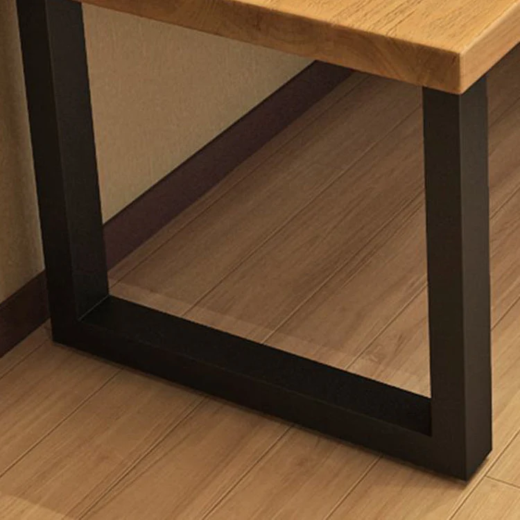 Bureau d'ordinateur rectangulaire en bois massif, base traîneau, hauteur de 29,53 pouces Clearhalo