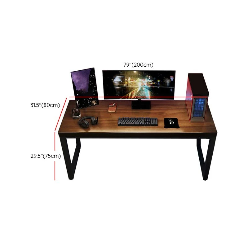 Bureau d'ordinateur rectangulaire en bois massif, bureau de jeu moderne de 29,53 pouces de hauteur Clearhalo