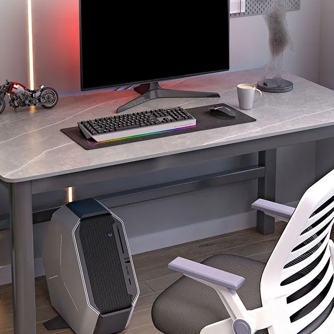 Bureau d'ordinateur rectangulaire de bureau de jeu moderne de 29,53 po de hauteur avec base Parsons Clearhalo