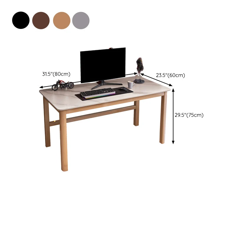 Bureau d'ordinateur rectangulaire de bureau de jeu moderne de 29,53 po de hauteur avec base Parsons Clearhalo