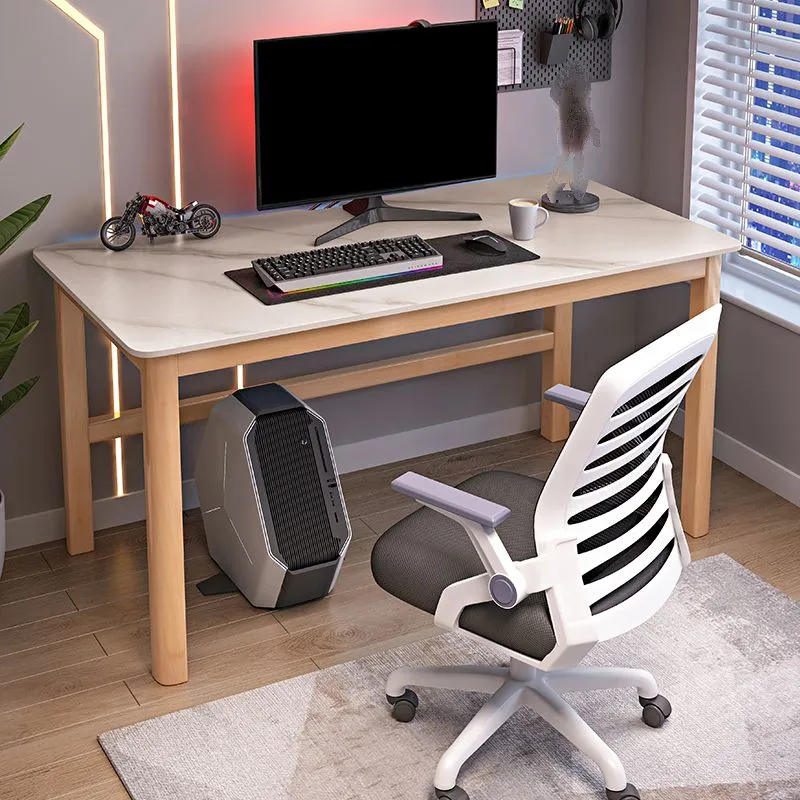 Bureau d'ordinateur rectangulaire de bureau de jeu moderne de 29,53 po de hauteur avec base Parsons Clearhalo
