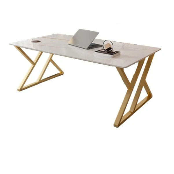Bureau d'ordinateur rectangulaire à finition antique Glam de 29,53 po de hauteur Clearhalo
