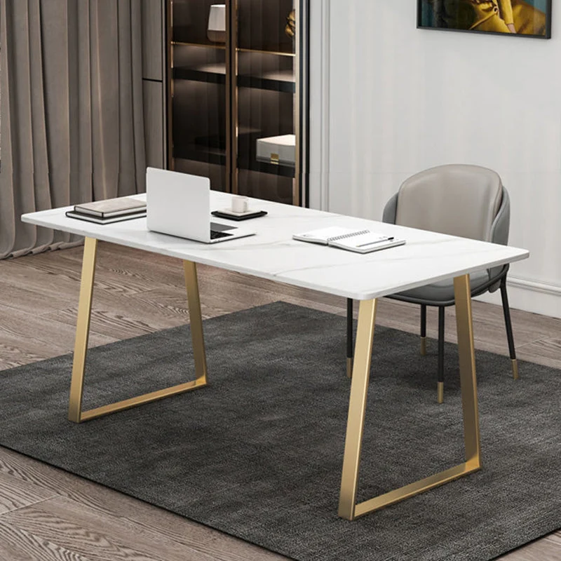 Bureau d'ordinateur rectangulaire Glam de 29,53 po de hauteur, finition antique Clearhalo