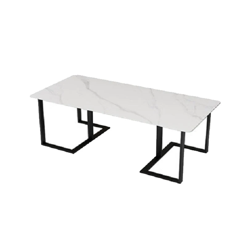 Bureau d'ordinateur rectangulaire Glam, finition antique, pieds en métal Clearhalo