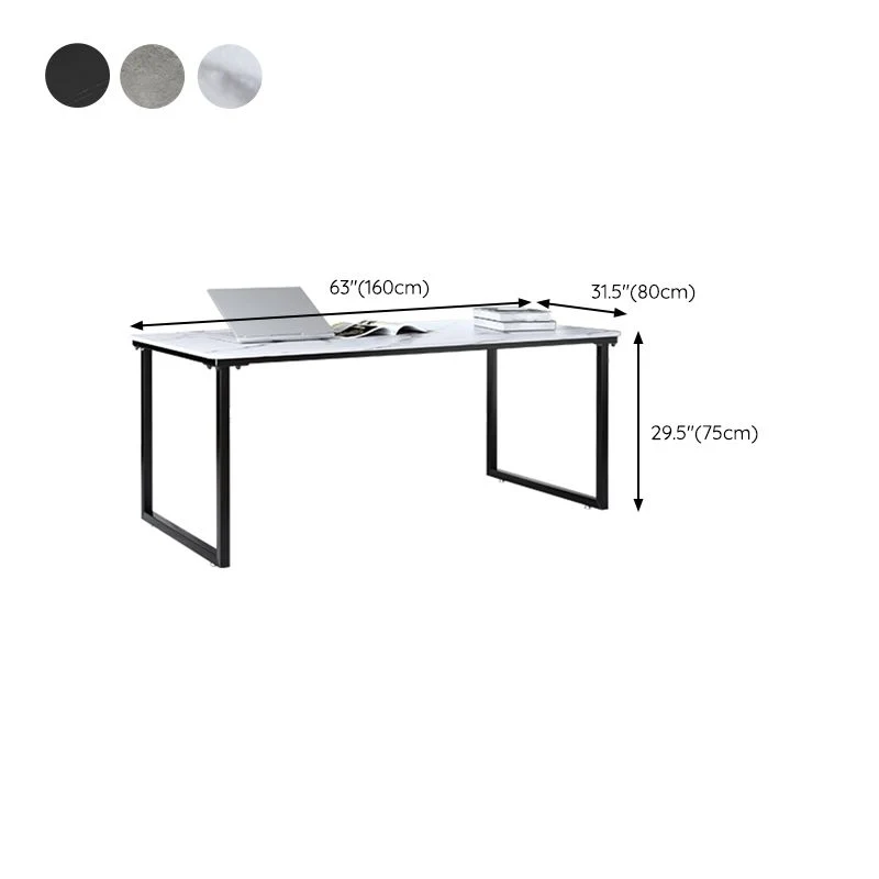 Bureau d'ordinateur rectangulaire industriel, finition Antique Clearhalo