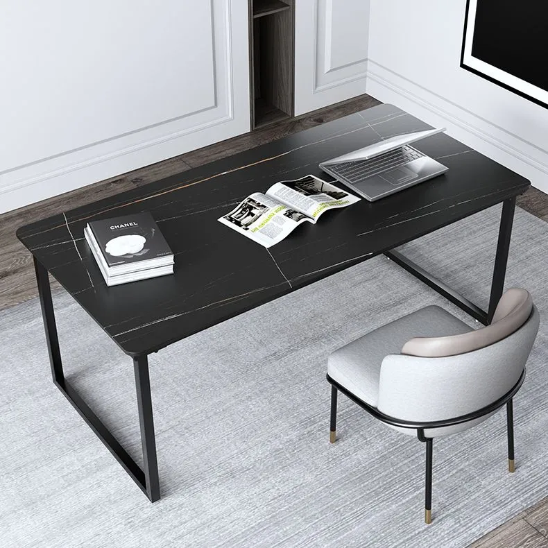 Bureau d'ordinateur rectangulaire industriel, finition Antique Clearhalo