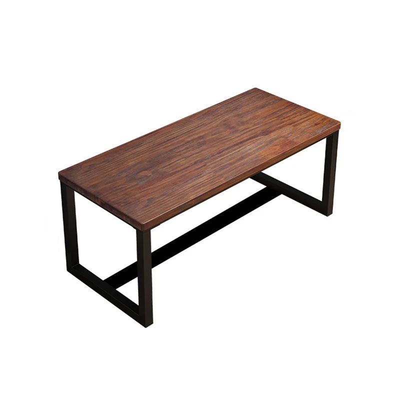 Bureau d'ordinateur rectangulaire moderne, finition Antique, avec pieds en métal Clearhalo