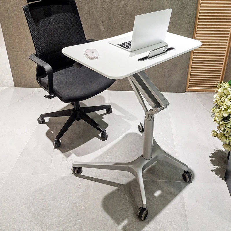 Bureau d'ordinateur rectangulaire pliable en bois d'ingénierie, style moderne Clearhalo