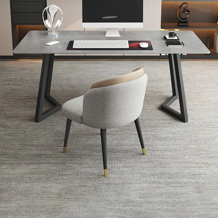 Bureau d'ordinateur rectangulaire Stone de 29,53 po de hauteur avec base Parsons Clearhalo