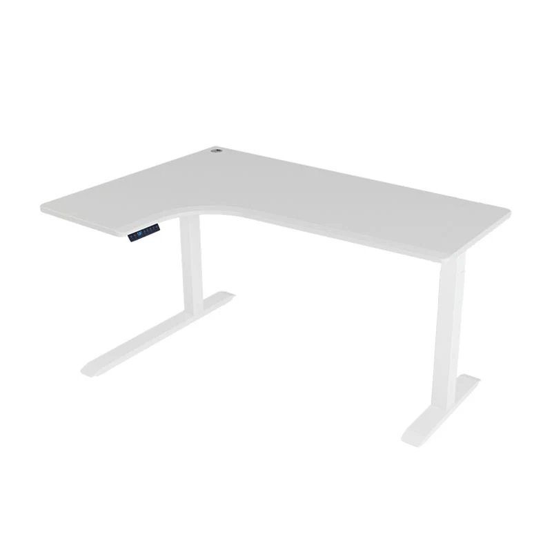 Bureau d'ordinateur à réglage électrique de la hauteur, Base en acier en forme de L Clearhalo