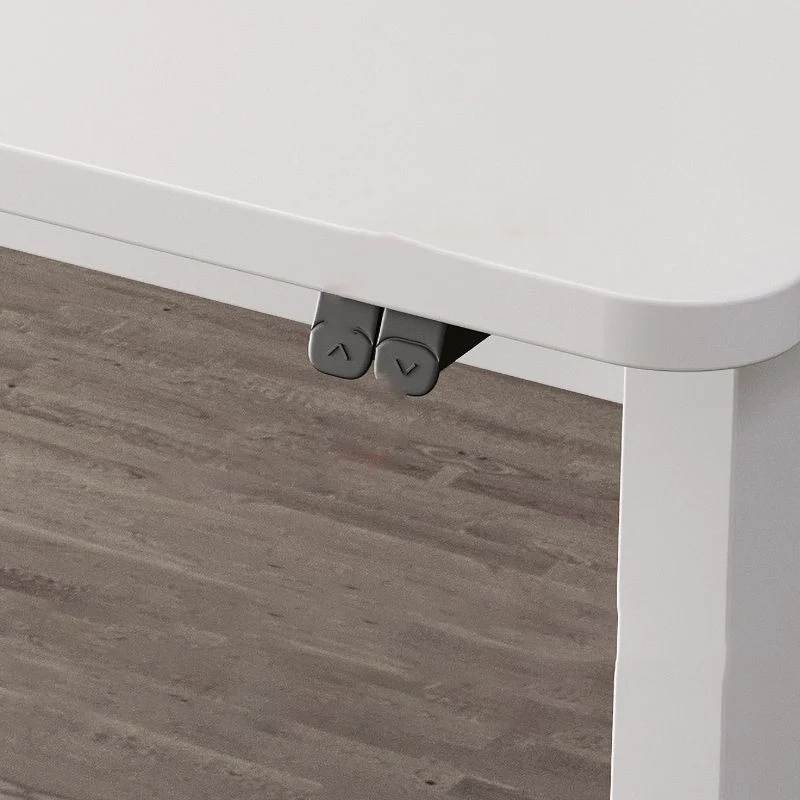 Bureau d'ordinateur à réglage électrique de la hauteur, pieds en acier, Base en forme de T Clearhalo