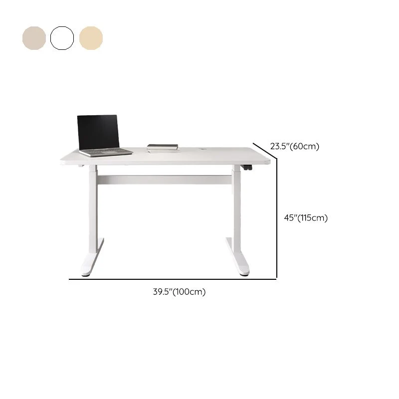 Bureau d'ordinateur à réglage électrique de la hauteur, pieds en acier, Base en forme de T Clearhalo