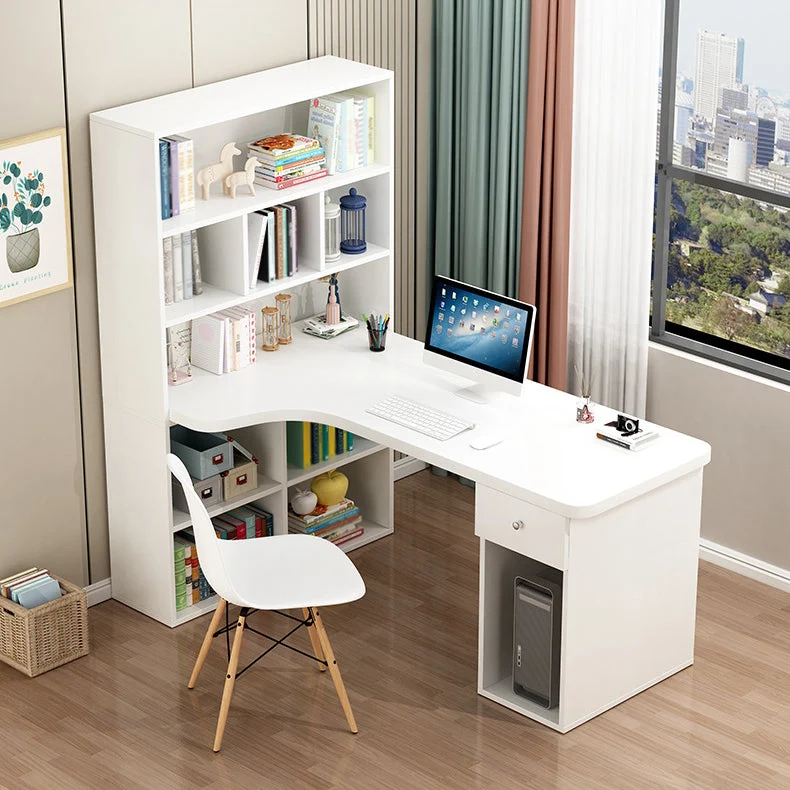 Bureau d'ordinateur de style contemporain, bureau de chambre à coucher avec bibliothèque Clearhalo