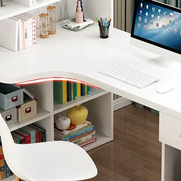 Bureau d'ordinateur de style contemporain, bureau de chambre à coucher avec bibliothèque Clearhalo