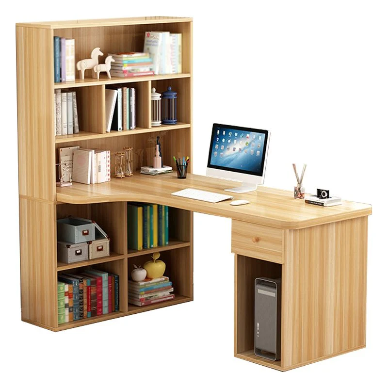 Bureau d'ordinateur de style contemporain, bureau de chambre à coucher avec bibliothèque Clearhalo