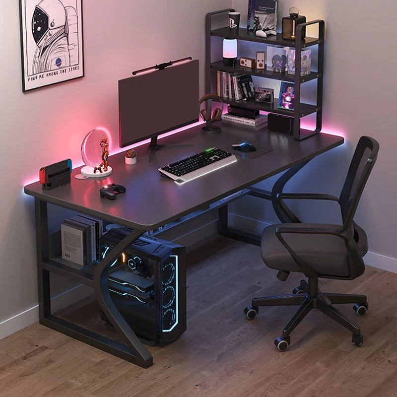 Bureau d'ordinateur de style contemporain, bureau de travail de forme rectangulaire avec 2 pieds pour la maison Clearhalo