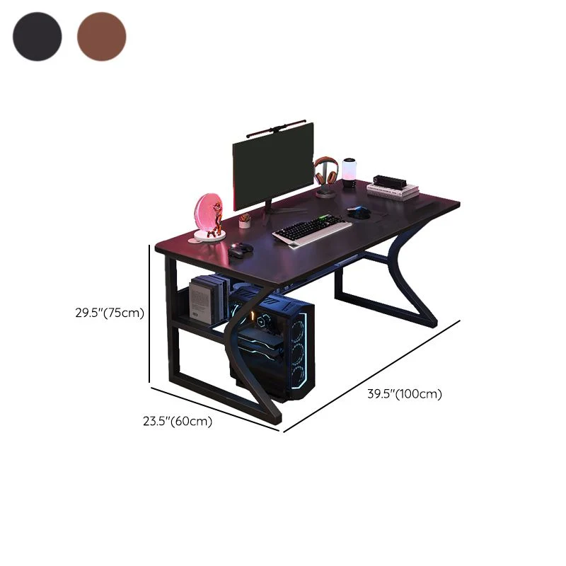 Bureau d'ordinateur de style contemporain, bureau de travail de forme rectangulaire avec 2 pieds pour la maison Clearhalo