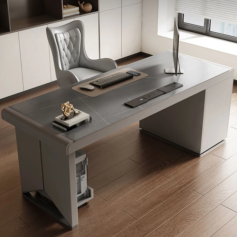 Bureau d'ordinateur de style moderne de bureau de bureau en pierre rectangulaire pour le bureau Clearhalo