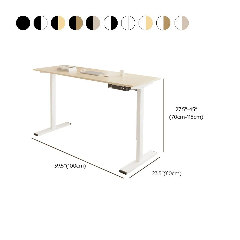 Bureau de dortoir avec pieds en acier, bureau d'écriture à hauteur réglable Clearhalo